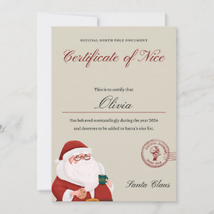 Certificado de Navidad de la lista de los niños bu