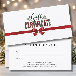 Certificado de Negocio con Lazo Navideño Festivo e