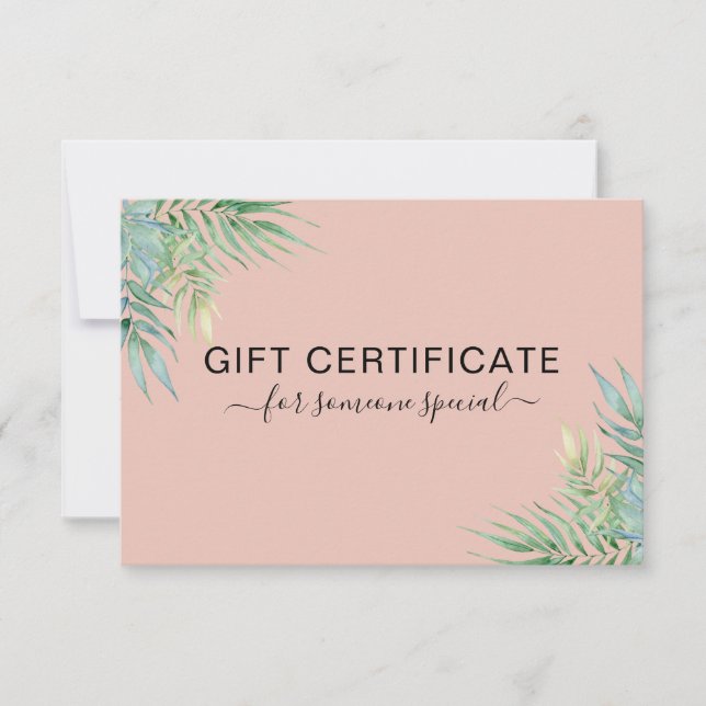 CERTIFICADO DE NEGOCIO MODERNO regalo TROPICAL par (Anverso)