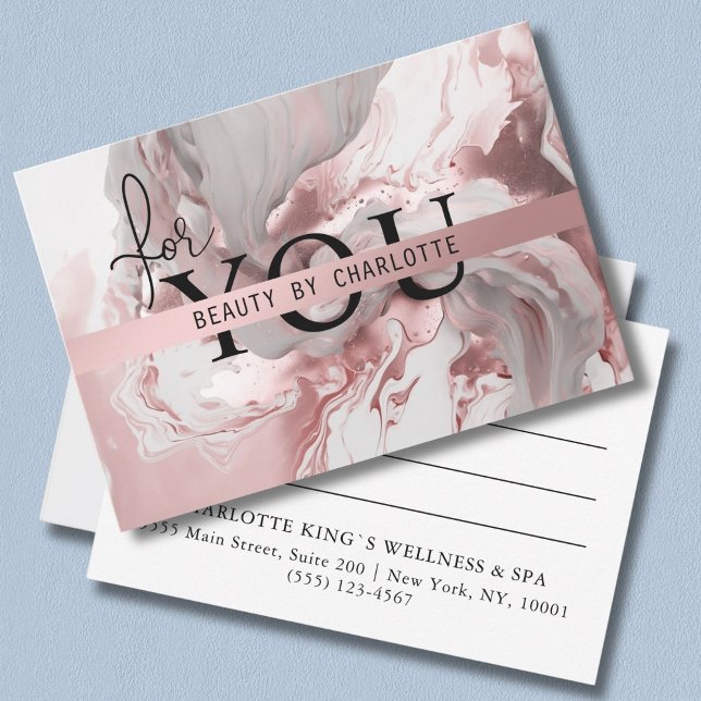 CERTIFICADO DE NEGOCIO | Para ti | Mármol rosado-o (Custom BUSINESS CERTIFICATE | For You | Pink-Gold Marble)