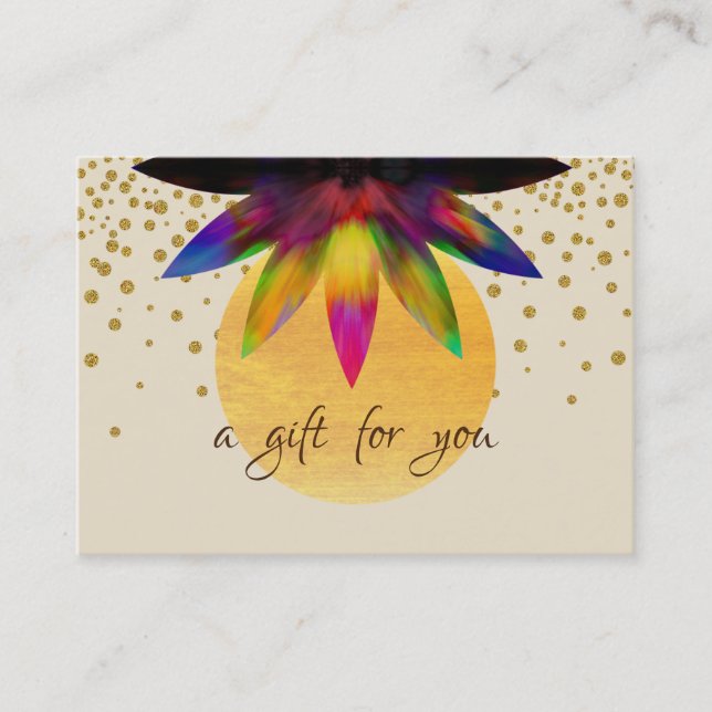 Certificado de regalo Acuarela Lotus Flor Yoga (Anverso)