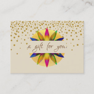 Certificado de regalo Acuarela Lotus Flor Yoga