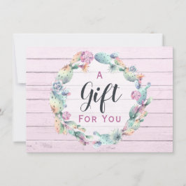 Certificado de regalo Acuarela Suculento Cactus Bo