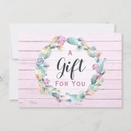 Certificado de regalo Acuarela Suculento Cactus Bo