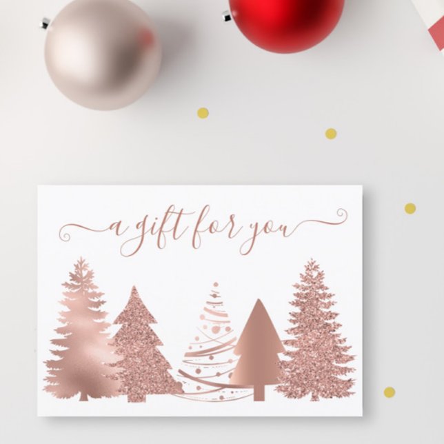 Certificado de regalo Árbol de Navidad Rosa de oro (Subido por el creador)