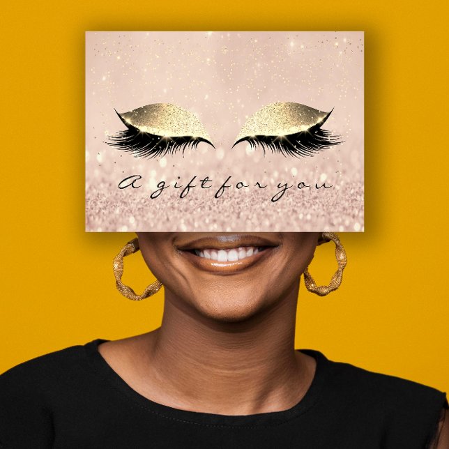 Certificado de regalo Artista de maquillaje Bellez (Gift Certificate Makeup Artist Gold Lash Beauty)