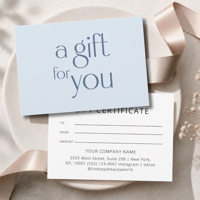 Certificado de regalo azul moderno (Modern  Blue Gift Certficate)