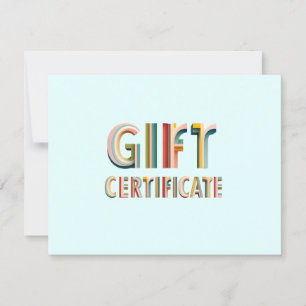 Certificado de Regalo Azul Retro Vintage