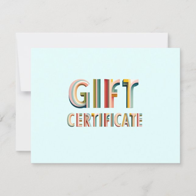 Certificado de Regalo Azul Retro Vintage (Anverso)