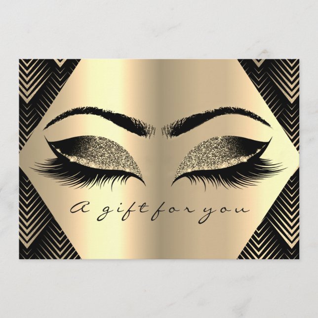 Certificado de regalo Black Gold Lashes Maquillaje (Anverso)