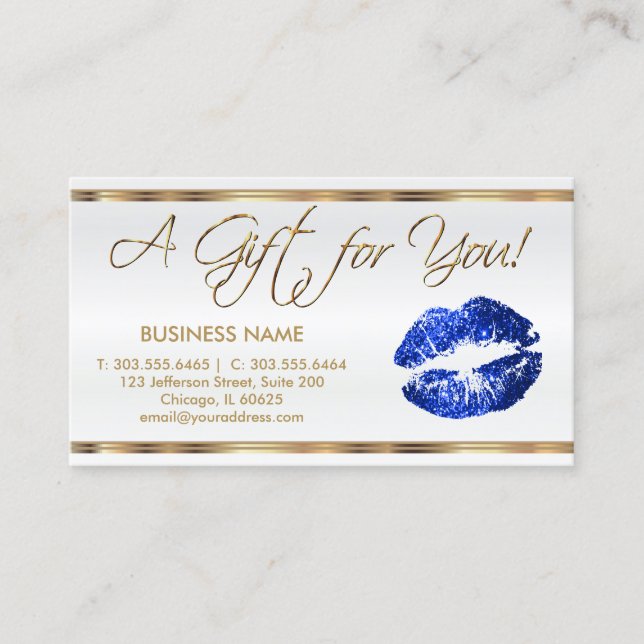 Certificado de regalo Blue Lipstick Business (Anverso)