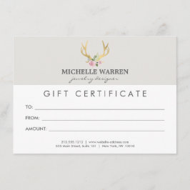 Certificado de regalo Bohemian Gold Antlers II