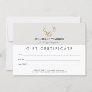 Certificado de regalo Bohemian Gold Antlers II