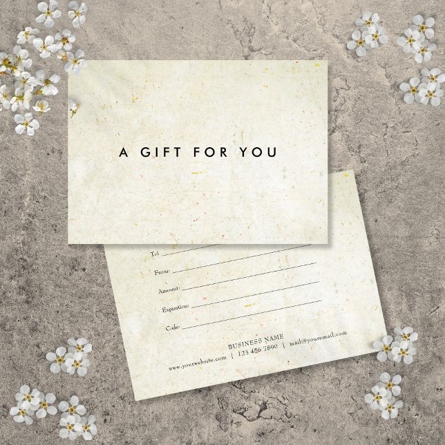 Certificado de regalo boho antiguo minimalista (Minimalist Antique Boho Gift Certificate)