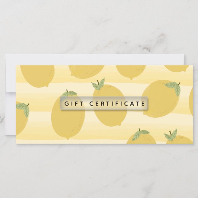Certificado de regalo brillante de fruta de verano (Anverso)