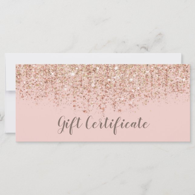 Certificado de Regalo Brillo Rosa Dorado y Rosa Ru (Anverso)