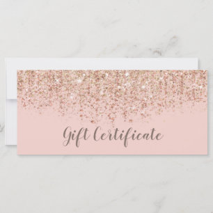 Certificado de Regalo Brillo Rosa Dorado y Rosa Ru