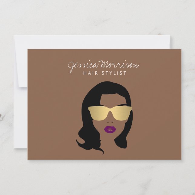 Certificado de regalo Brown Chica de belleza con e (Anverso)