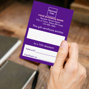 Certificado de regalo Business Purple