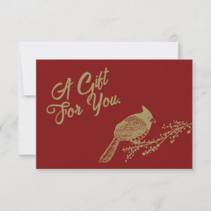 Certificado de regalo cardinal para Navidades retr