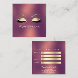 Certificado de regalo Cobre Oro azotes Maquillaje