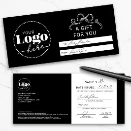 Certificado de regalo comercial con logotipo de ma
