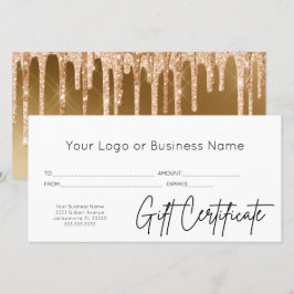 Certificado de regalo comercial con logotipo de Pu