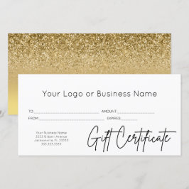Certificado de regalo comercial con logotipo de Pu