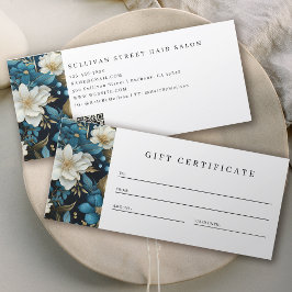 Certificado de regalo comercial de código QR flora