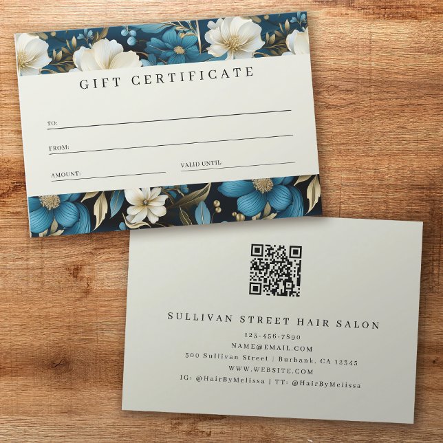 Certificado de regalo comercial de código QR flora (Subido por el creador)