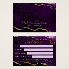 Certificado de Regalo Comercial Purple Gold Agate