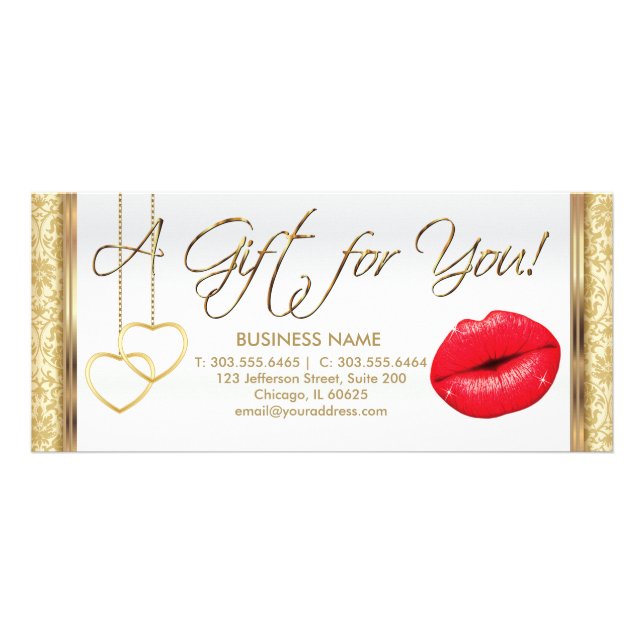 Certificado de regalo con labios rojos (Frente)