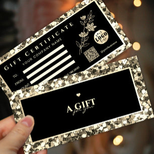 Certificado de regalo con logotipo Gold Floral Add