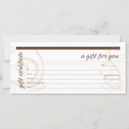 Certificado de regalo con moderno motivo de Swirl