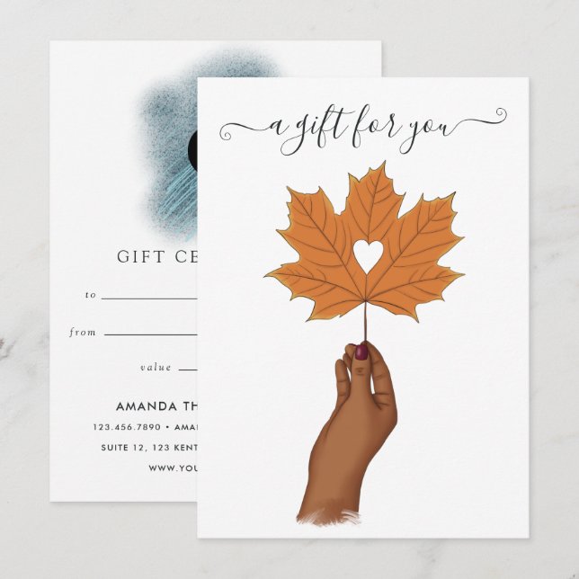 Certificado de regalo de Acción de Gracias (Anverso / Reverso)