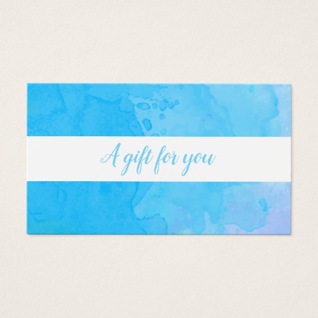 Certificado de regalo de acuarela azul elegante (Frente)