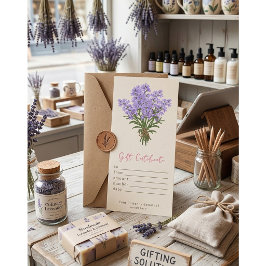 Certificado de regalo de acuarela de lavanda perso