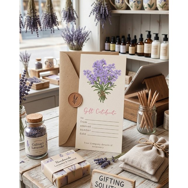 Certificado de regalo de acuarela de lavanda perso (Subido por el creador)