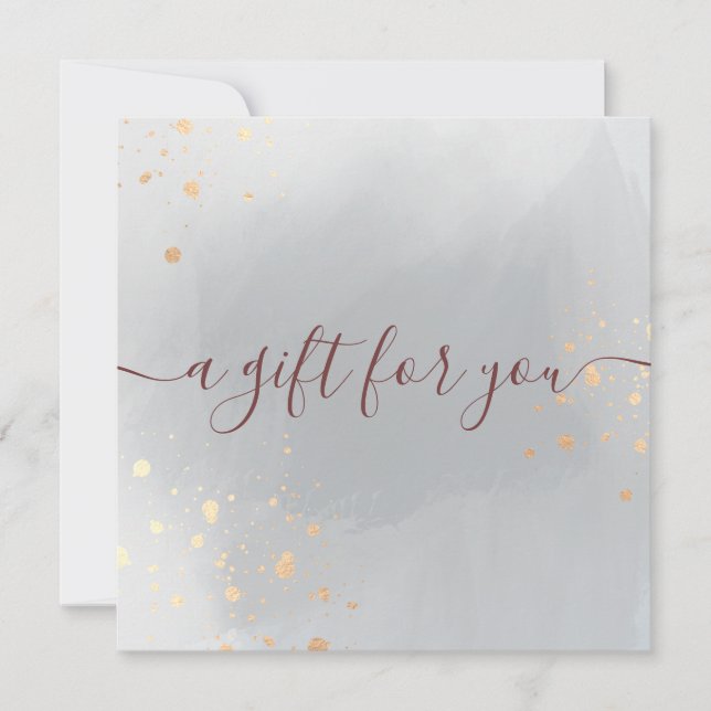 Certificado de regalo de acuarela gris con salpica (Anverso)