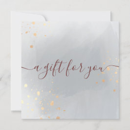 Certificado de regalo de acuarela gris con salpica