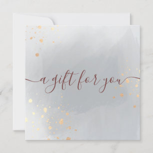 Certificado de regalo de acuarela gris con salpica