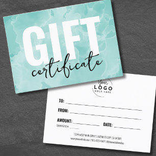 Certificado de Regalo de Acuarela para tu Negocio