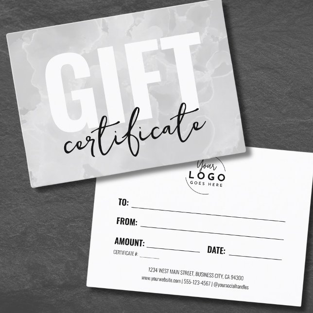 Certificado de Regalo de Acuarela para tu Negocio  (Watercolor Your Logo Business Gift Certificate)
