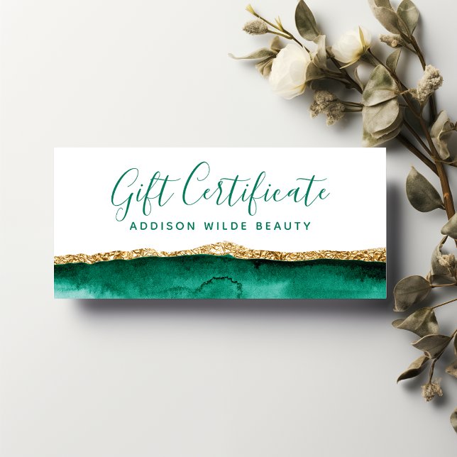 Certificado de Regalo de Acuarela Verde Esmeralda  (Subido por el creador)