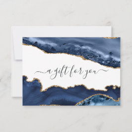 Certificado de regalo de Ágata dorada y azul marin