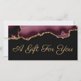 certificado de regalo de agate burgundy