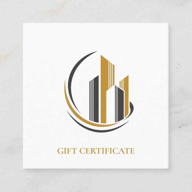 Certificado de regalo de agente inmobiliario mínim (Anverso)