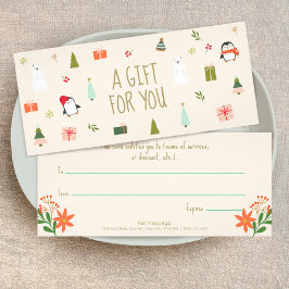 Certificado de regalo de alegría navideña