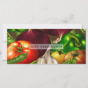 Certificado de regalo de alimentos orgánicos de ve