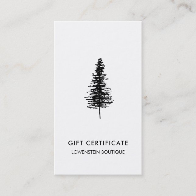 Certificado de regalo de árbol de Navidad con tint (Anverso)